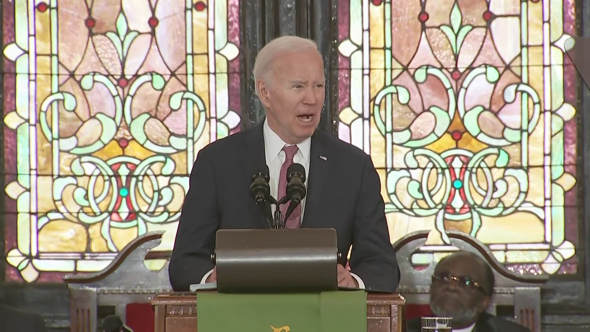 President Joe Biden on Monday denounced the “poison” of white supremacy in America, saying at the site of a deadly racist shooting that left 9 dead.