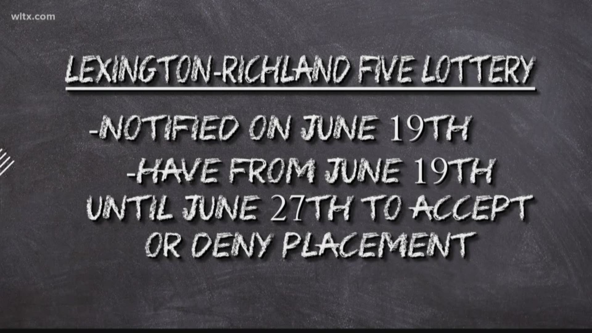 Lexington-Richland School District Five has announced a lottery system where students affected by the current enrollment freeze may be able to go to Lake Murray or Chapin Elementary Schools.