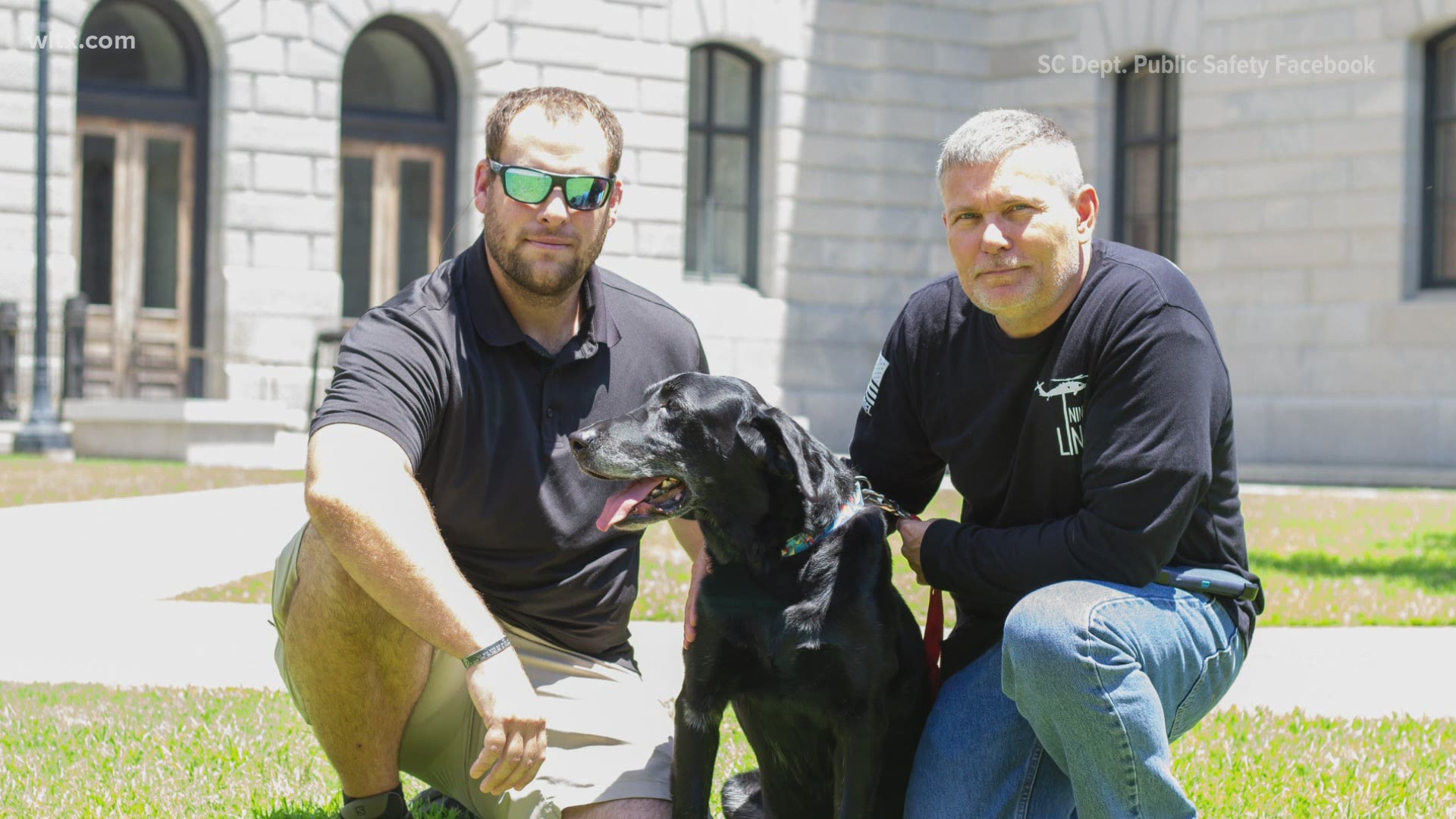 The dog retired from the military and was adopted by the SC Bureau of Protective services and after six years retired and was reunited with his Marine handler.