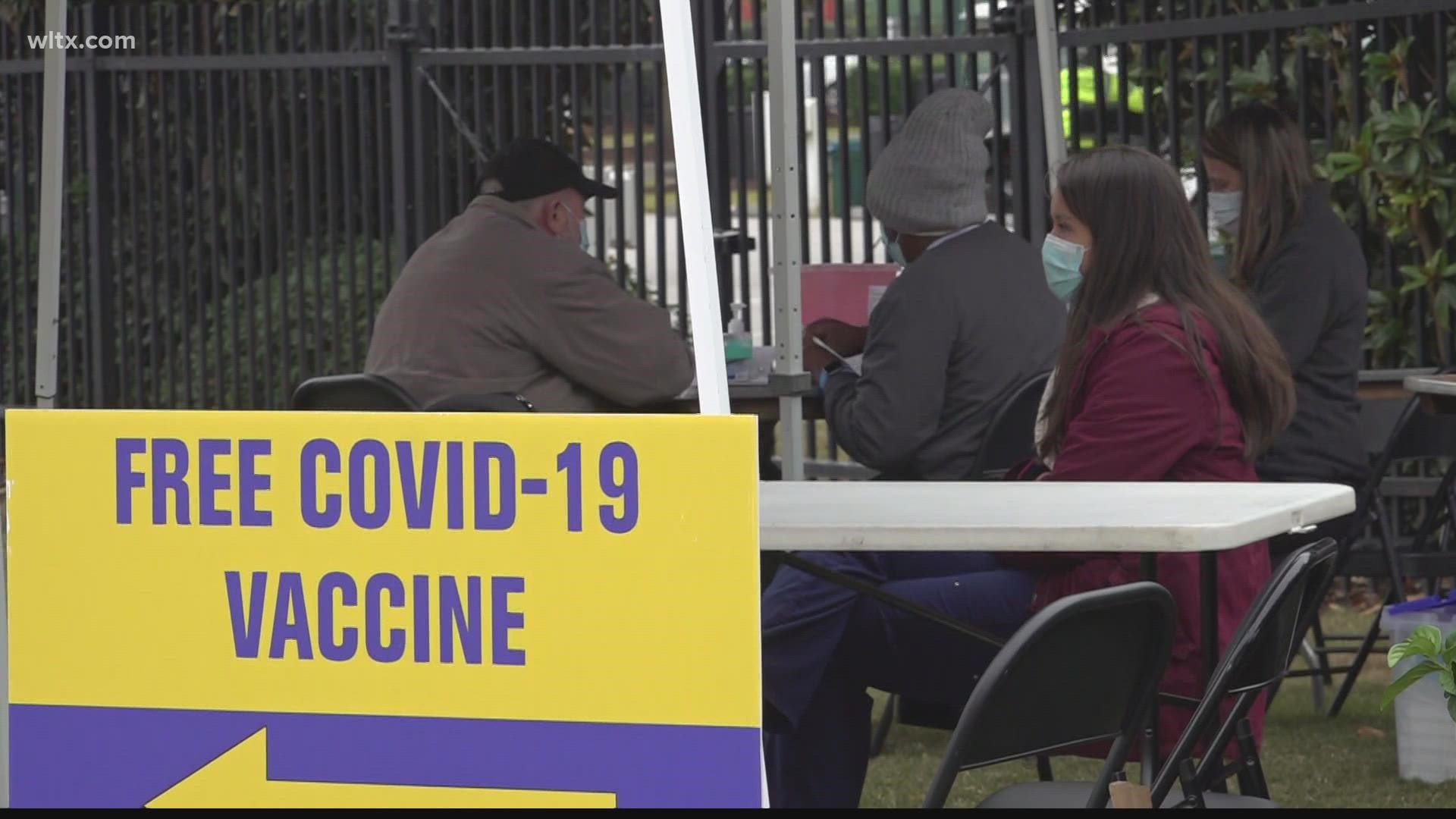 As fans rallied for Gamecock football, outside of Williams-Brice Stadium a handful of DHEC workers offered shots at a tailgate nearby.