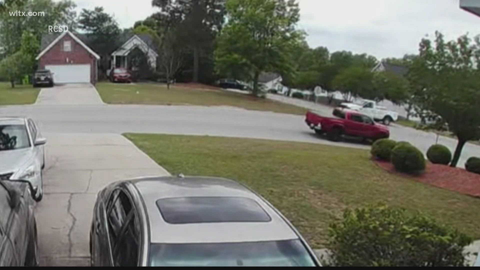 The person helped stop a moving truck as it rolled into a yard.