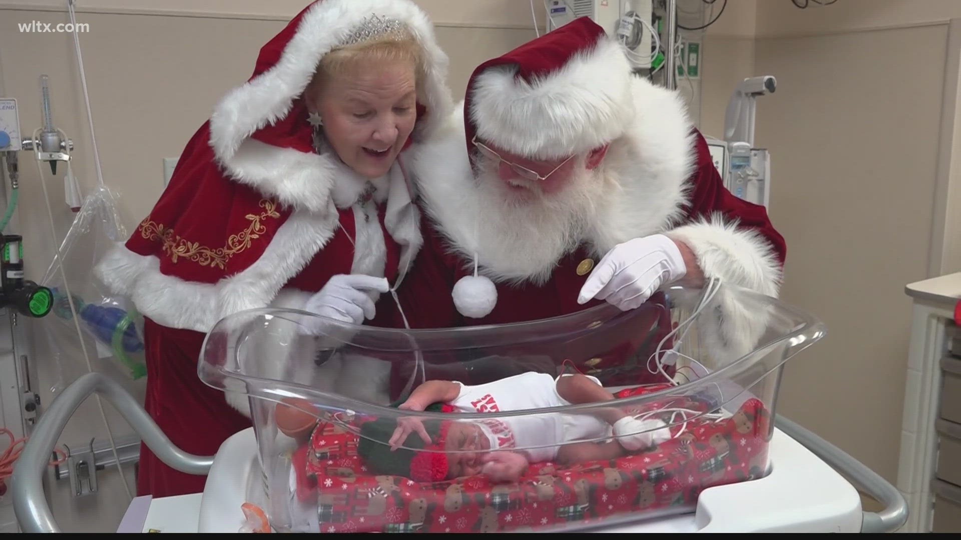 On Friday, babies at Prisma Health Baptist Hospital got a chance to meet Santa despite being away from home.