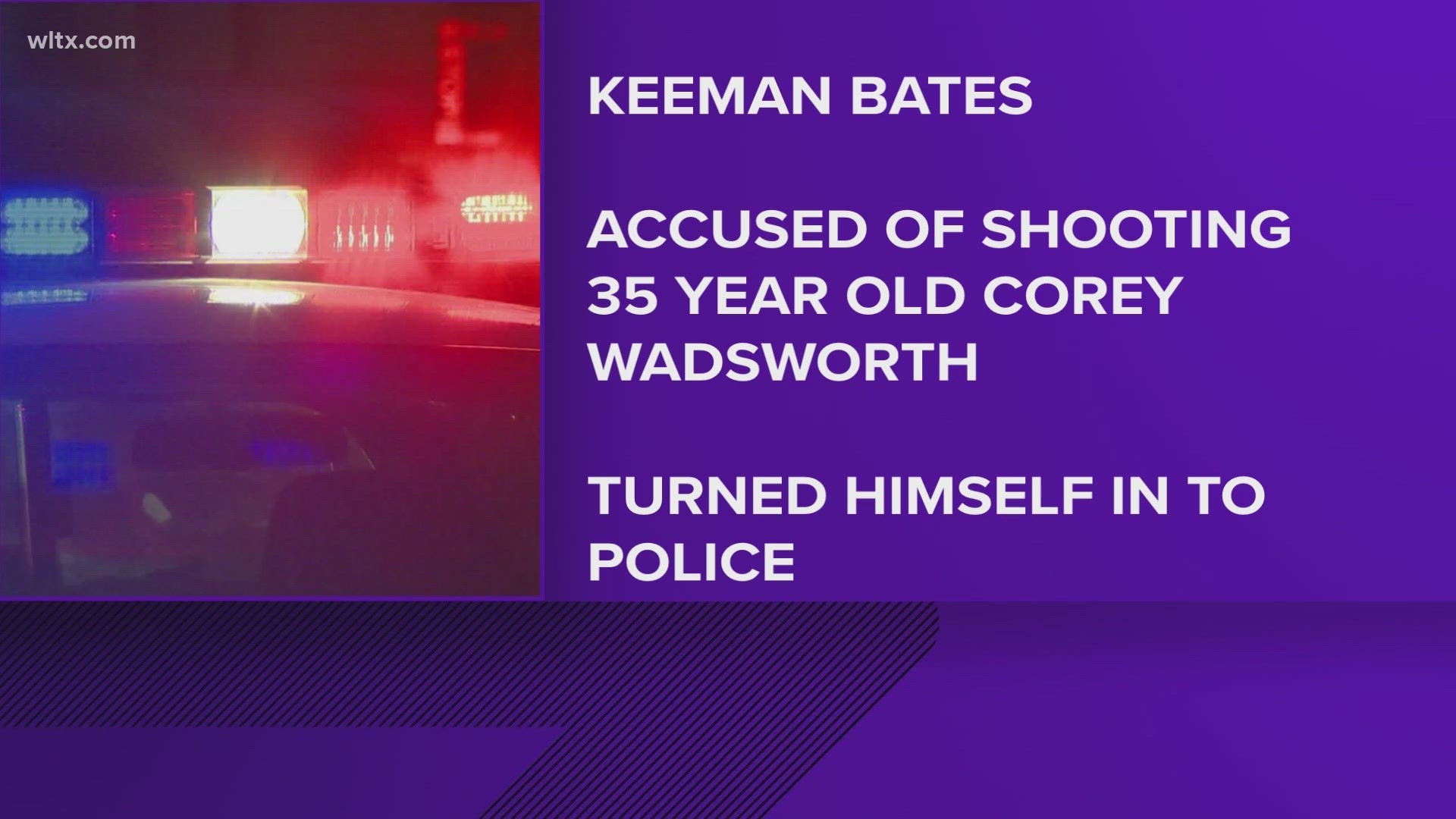 Keeman Aljamek Bates is accused of killing Corey Wadsworth, 35 Wednesday night.