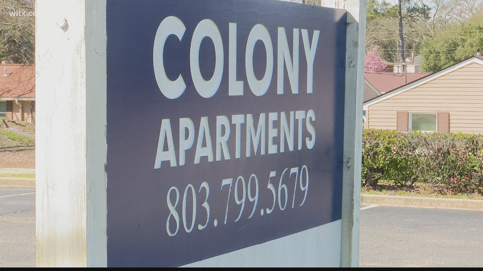 Four women have been arrested and one man is wanted in connection to an assault at the Colony Apartments on Monday.