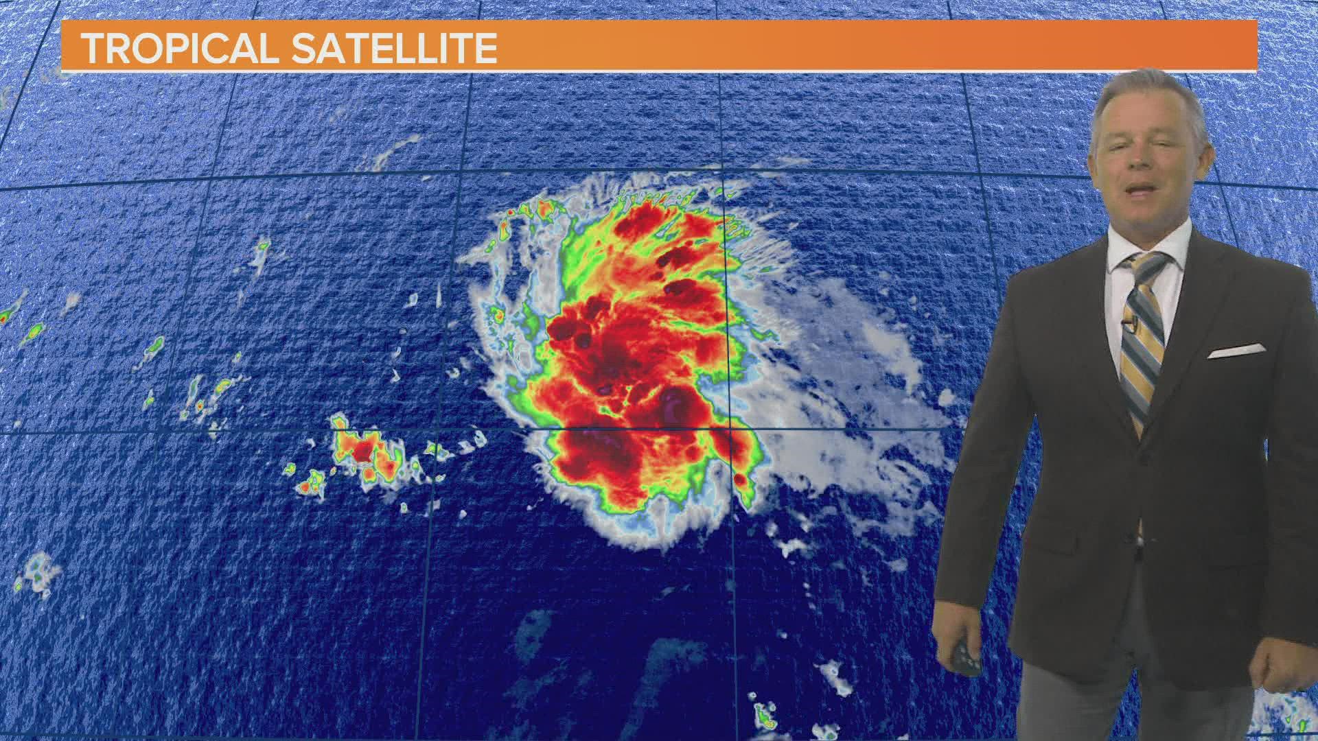 The depression is forecast to become a tropical storm as early as tonight.