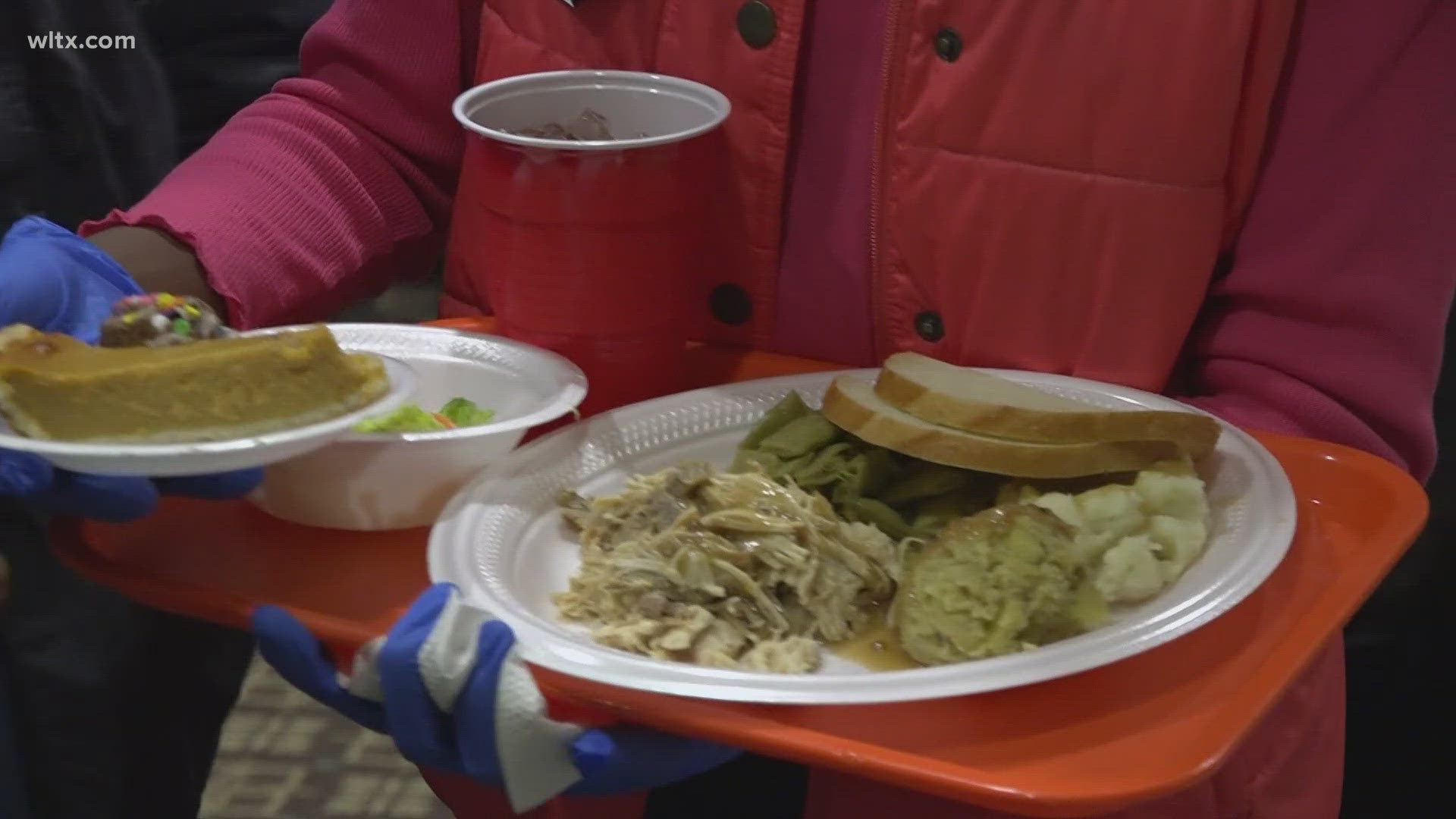 Many showed up to the Catholic church to enjoy some turkey with all the sides.