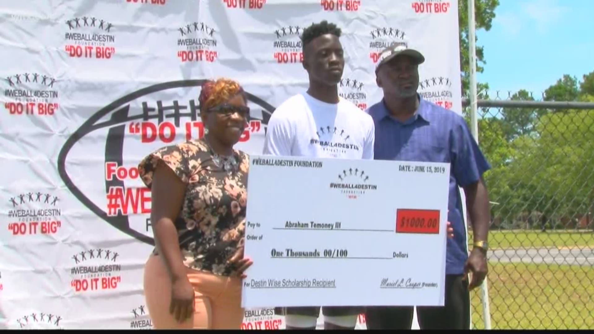 Former Citadel and SC State Bulldog Mariel Cooper hosts the 4th Annual WeBall4Destin Football tournament to honor his later brother Destin Wise of Sumter High School. For the first time the WeBall4Destin Foundation was able to give out two $1,000 scholarships.
