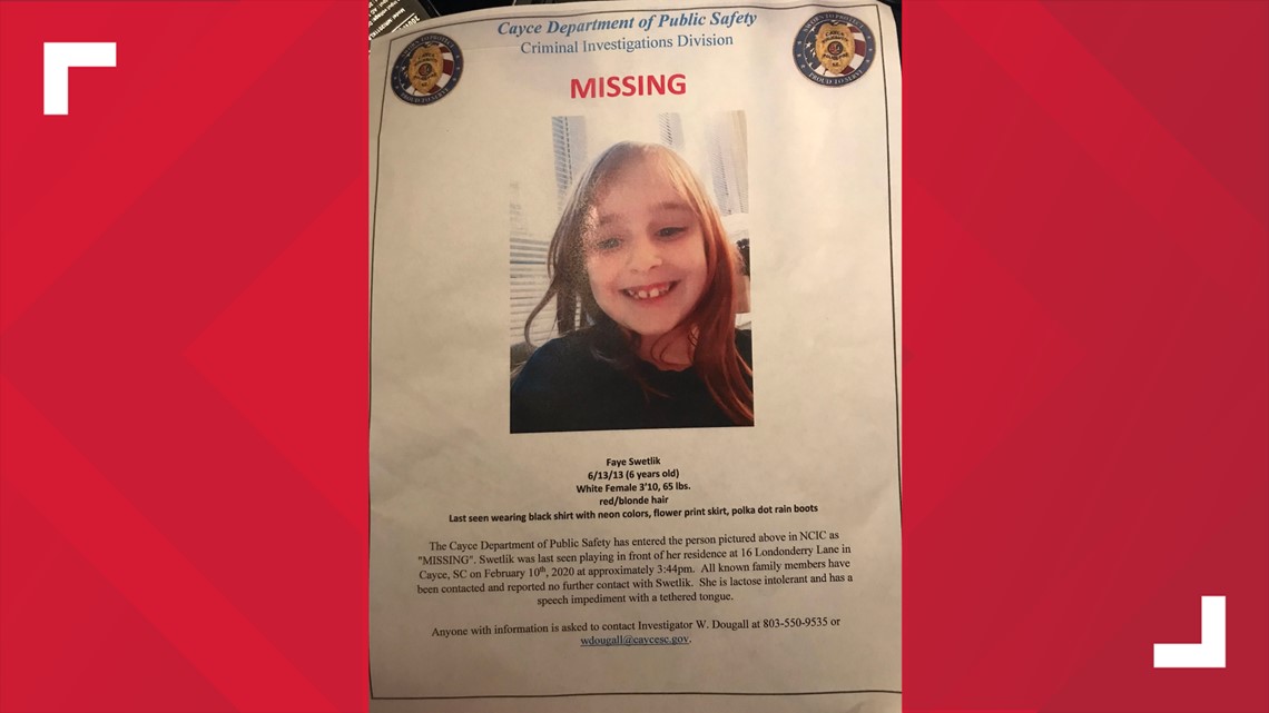 Faye Swetlik Missing South Carolina Girl Found Dead 