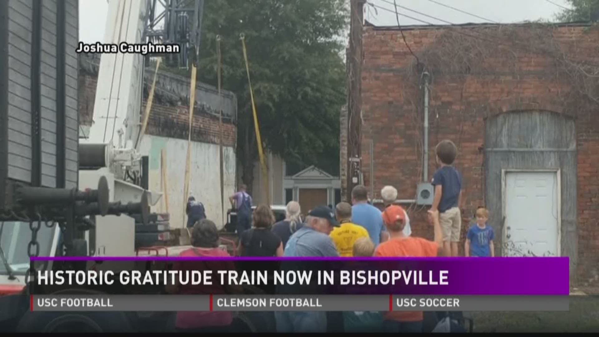 A gratitude train, with significance dating back to World War II, was delivered to Bishopville on Saturday.