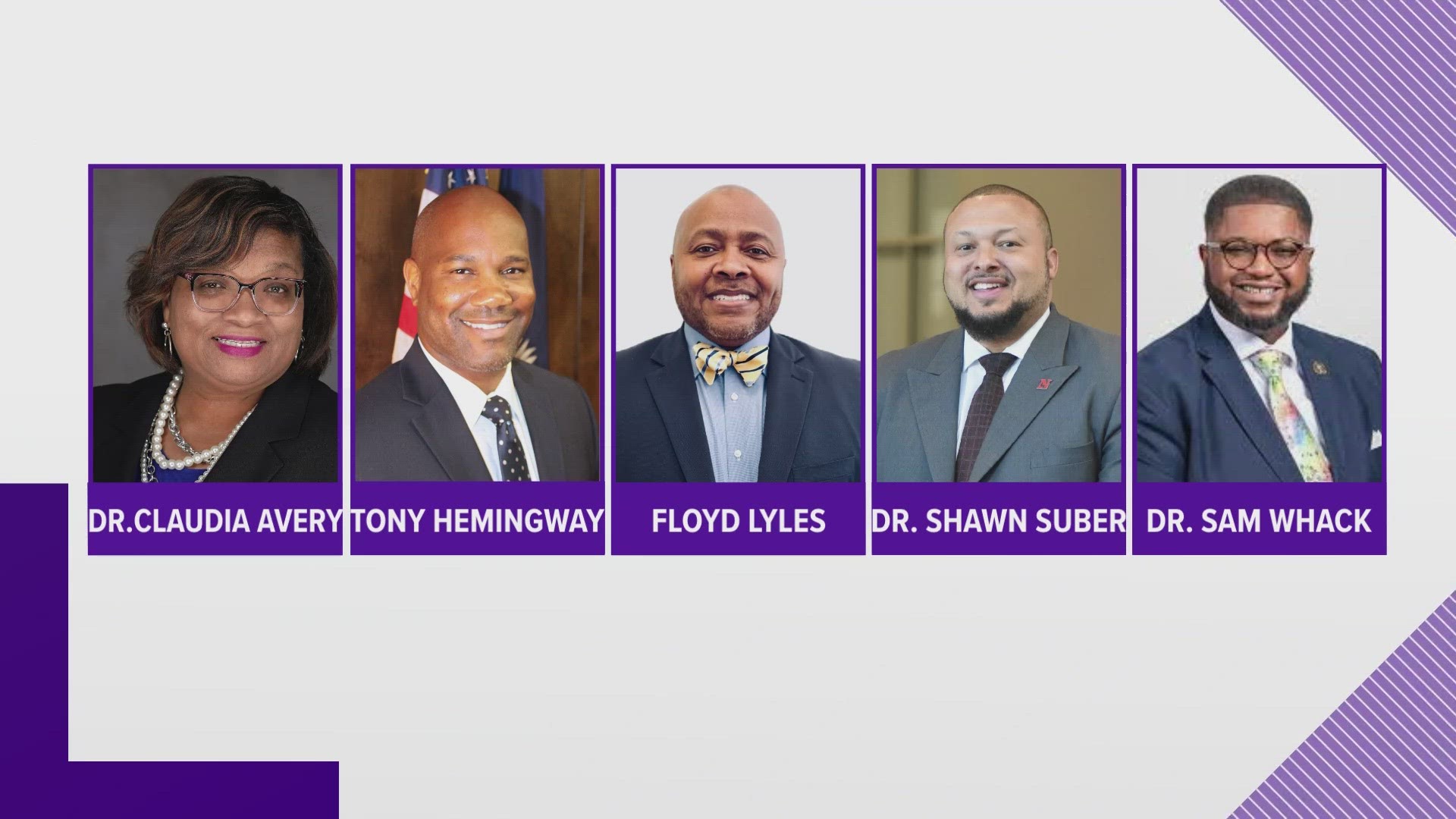 The school district just released the five candidates.