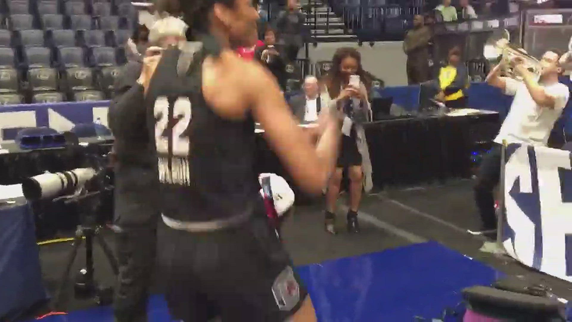 USC's superstar player danced with the school's band after winning a fourth straight SEC women's tournament title.