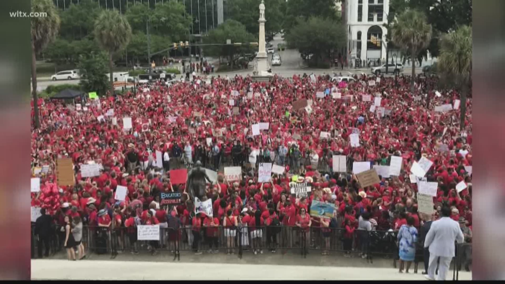 As thousands of teachers rallied outside the Statehouse, lawmakers largely avoided discussing education inside.