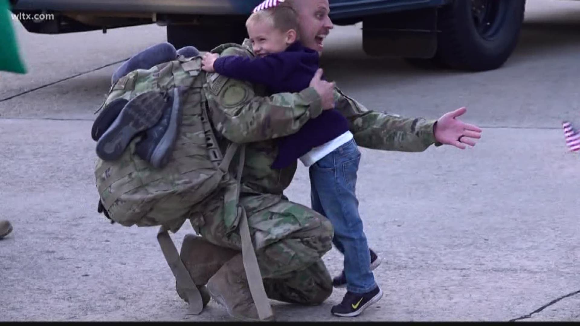 After being overseas for months, airmen were able to reunite with their families here in the Midlands.