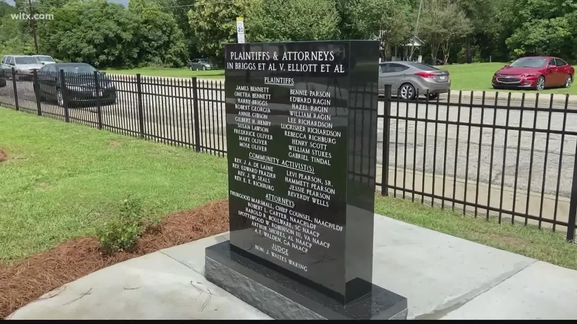 In Summerton, South Carolina, a monument to remember the historic Briggs v. Elliott desegregation case was placed at the old Scott's Branch School.