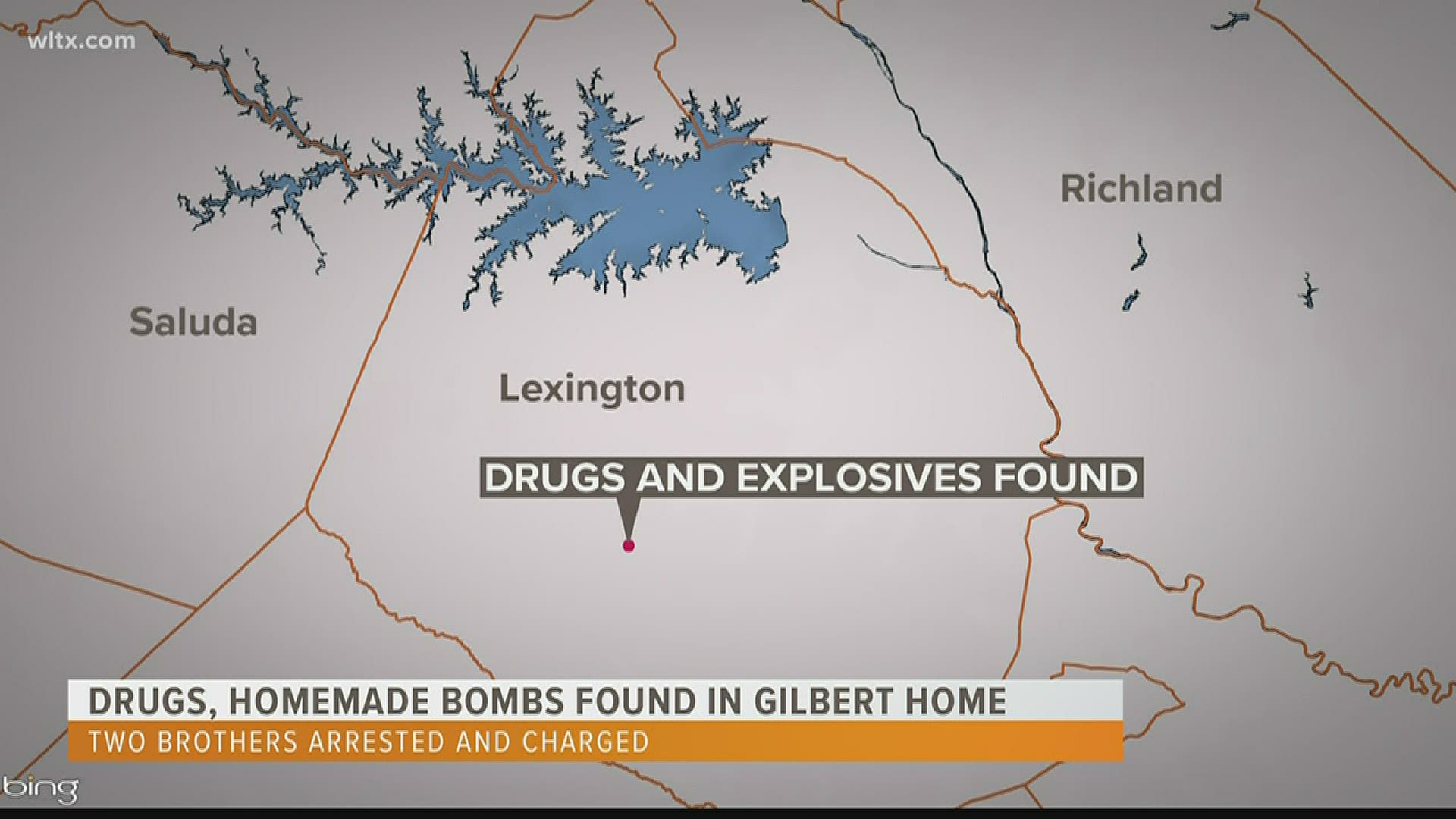 The Lexington County Sheriff's Department has arrested two people after deputies found drugs and homemade bombs in a home in Gilbert.