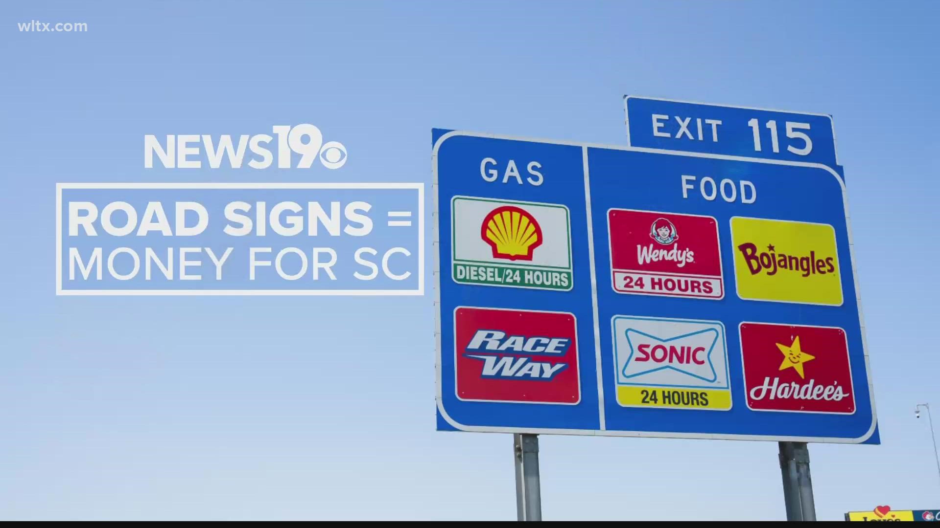 gas station road signs