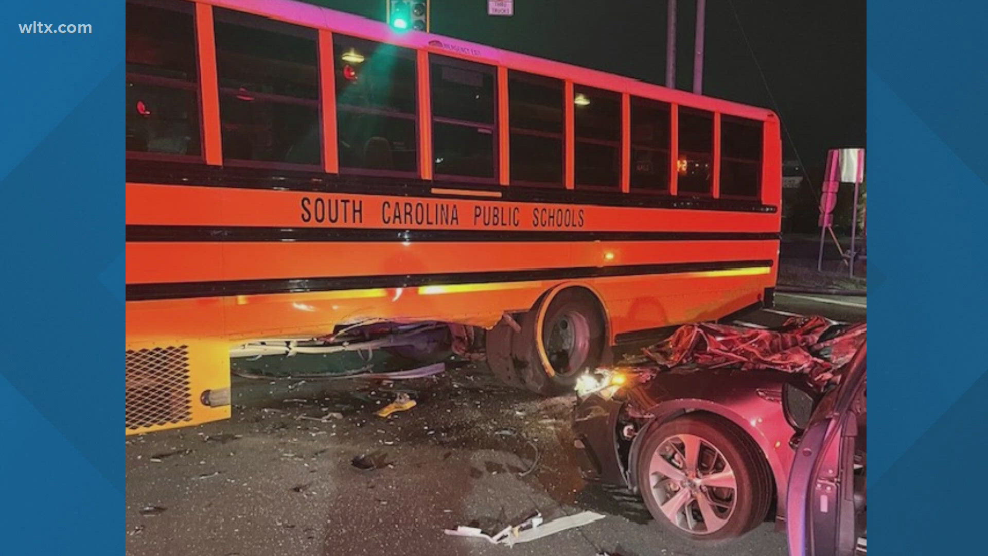 Six students from Meadowfield Elementary school were on the bus.  All were OK.