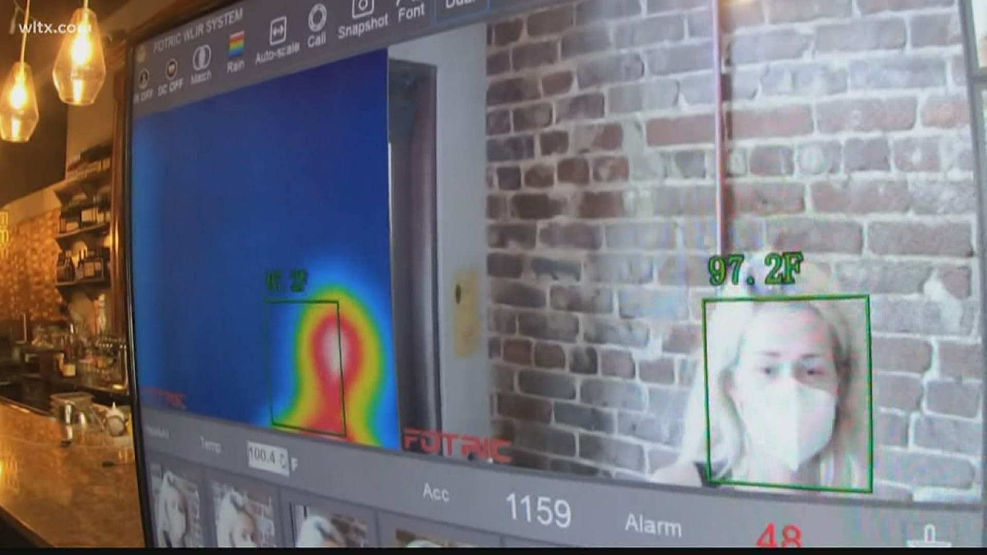 Owner of the 929 Kitchen and Bar installed a thermal camera that is able to capture the temperature of 8 people at a time as they walk through the front door
