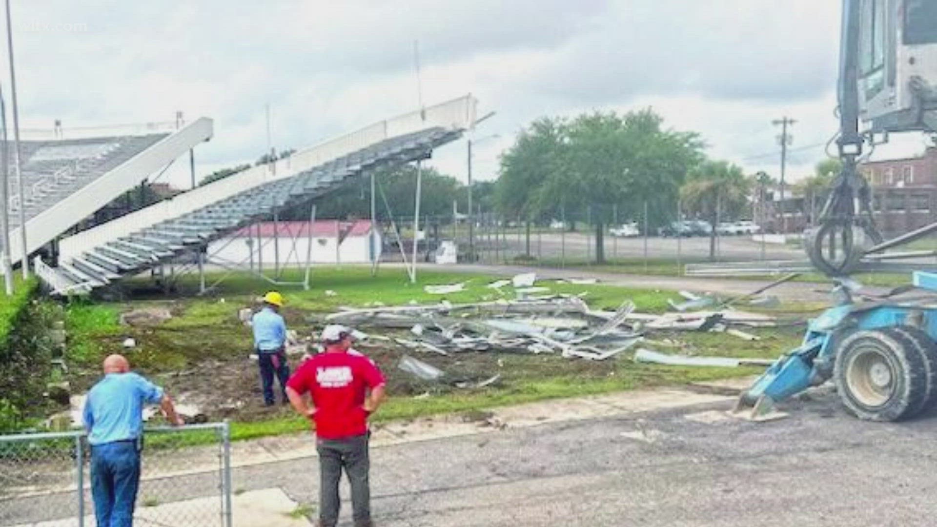 The bleachers were demolished in order to make room for a health and wellness facility that would server students, student athletes.