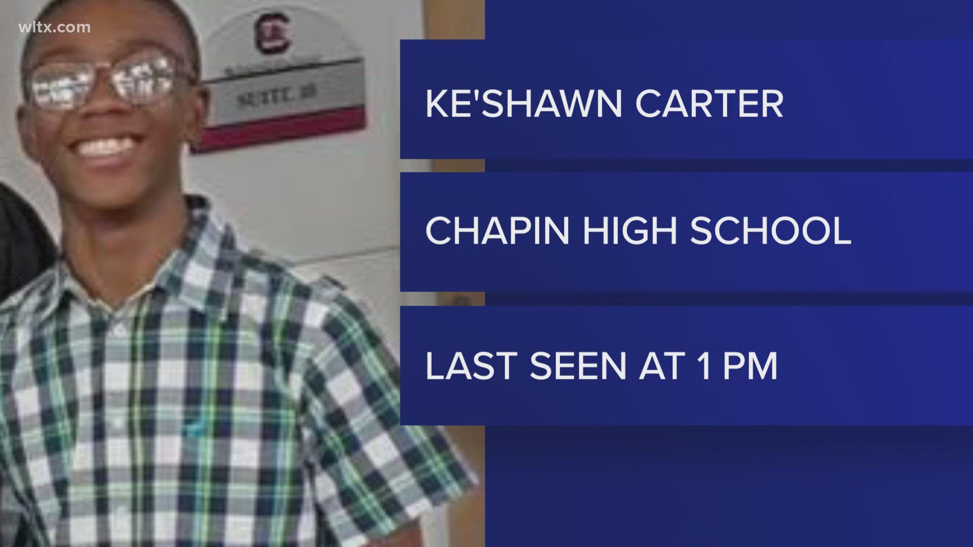 Ke'Shawn Carter, 14, was reported missing around 1 p.m. Wednesday, August 21, after walking away from Chapin High School