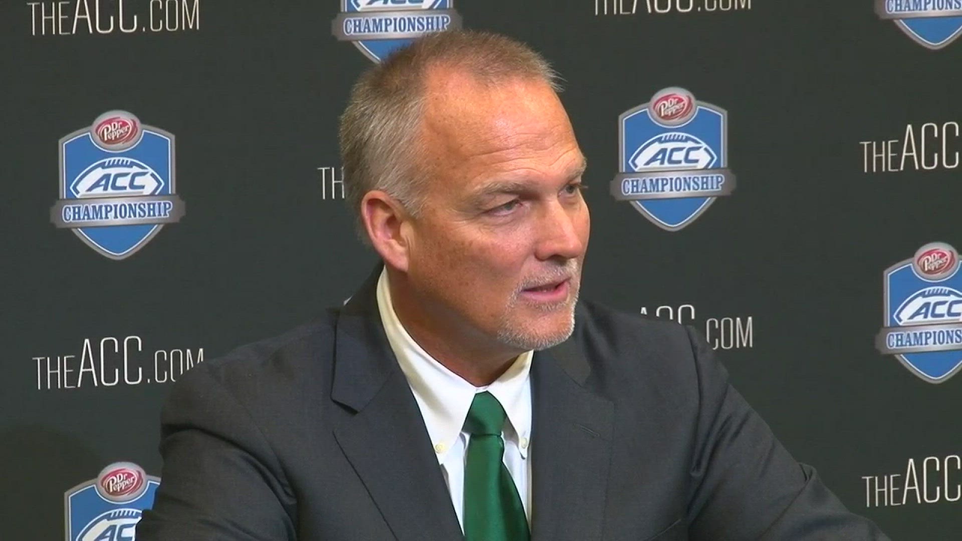 2nd year head coach Mark Richt of the Miami Hurricanes leads his team into their first ACC title game. He talks about his fondness of Dabo Swinney, the Clemson Tigers and more on this matchup for the ACC Championship.
