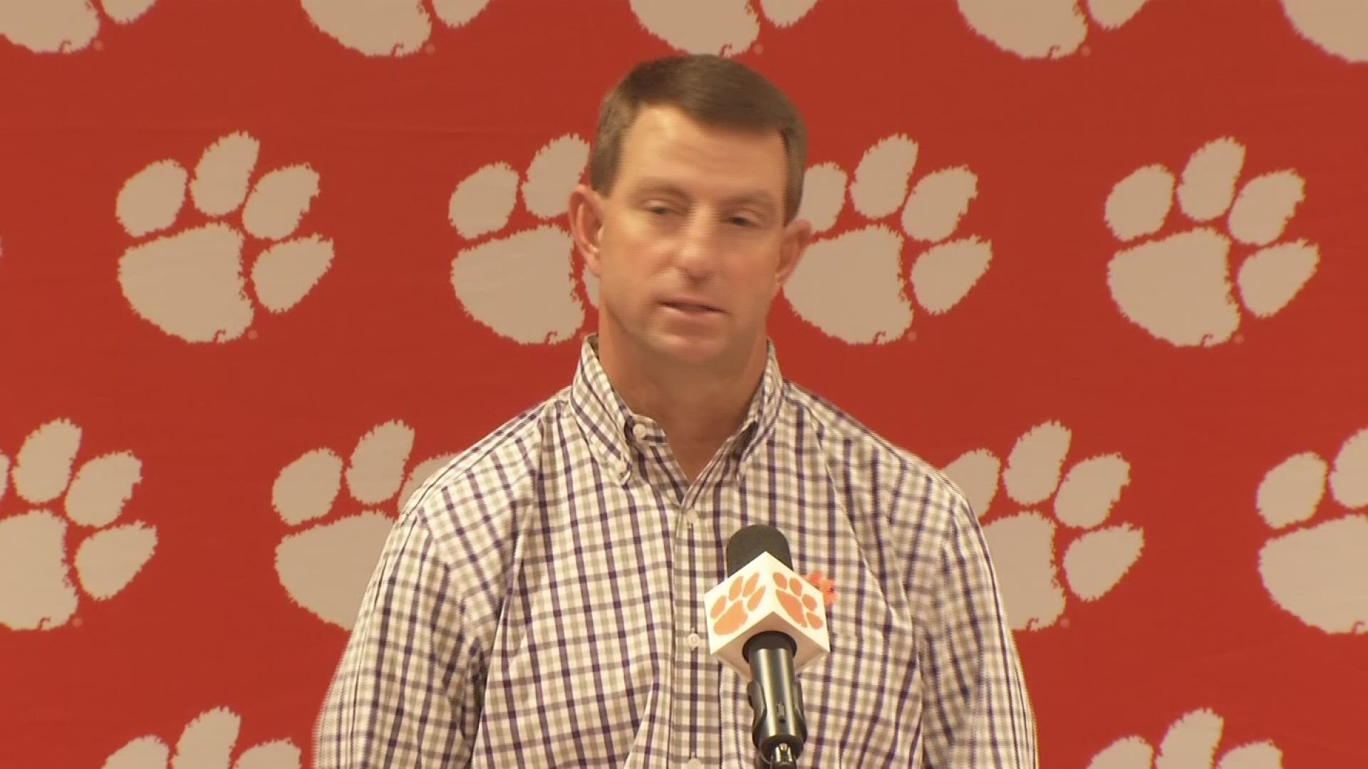 Clemson head football coach Dabo Swinney says his focus is on preparing his team for the next opponent and not on why his team has played so many early games.