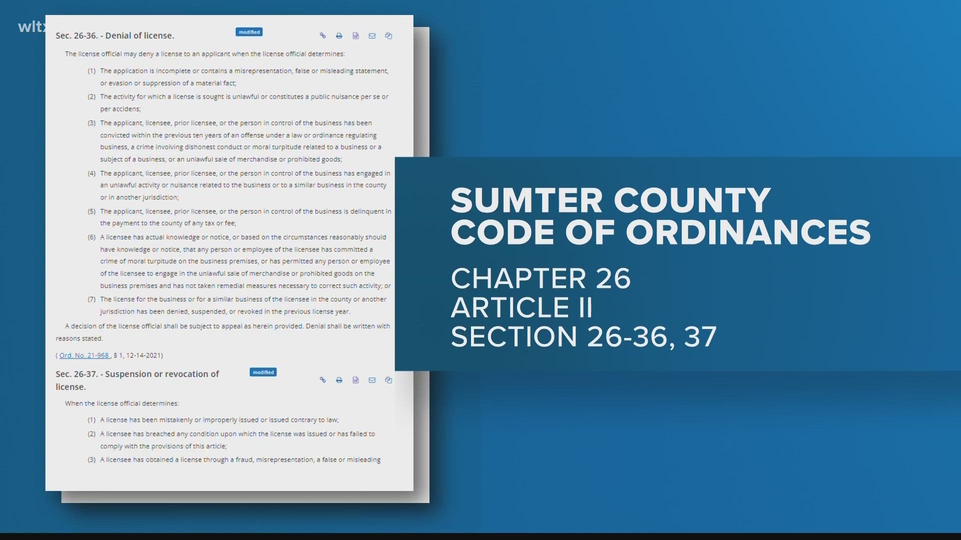 The ordinance would make it harder for residents with a criminal history to obtain a business license.