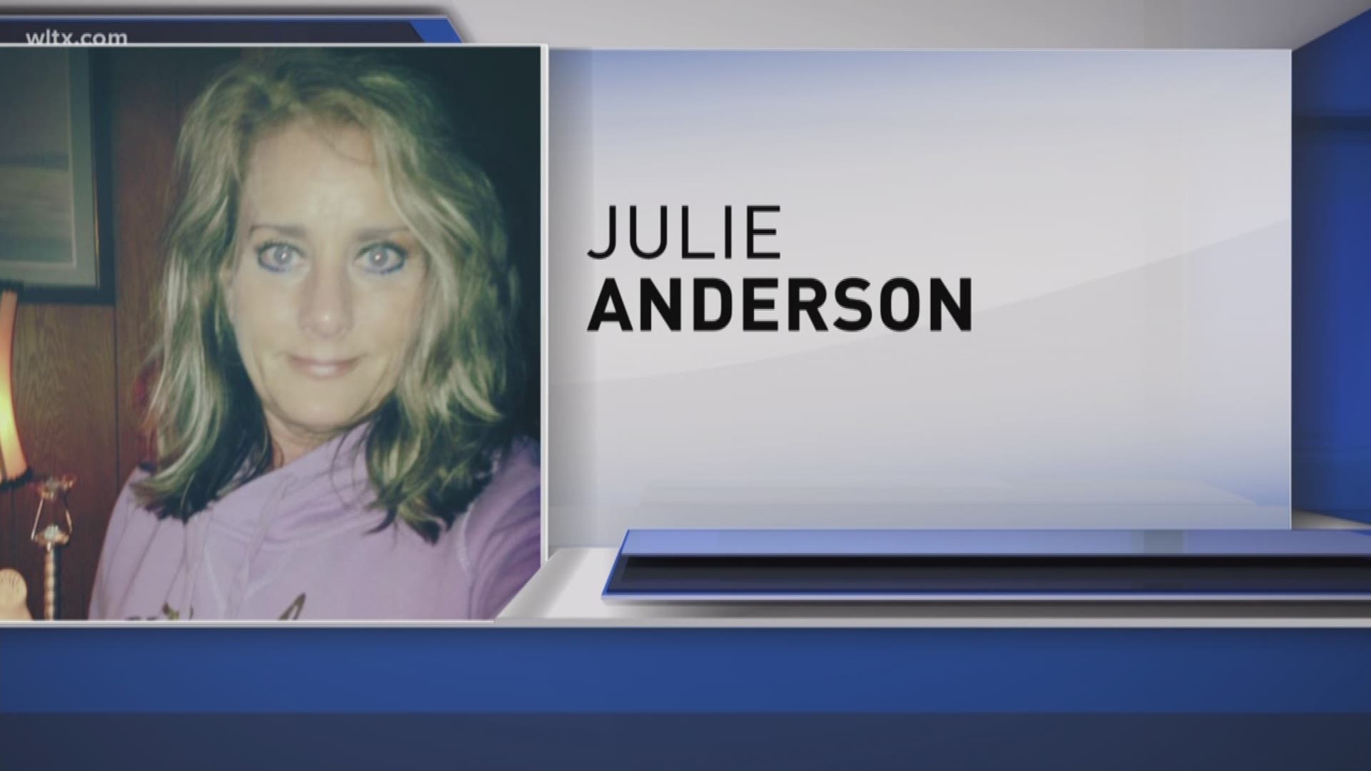  62-year-old Julie Anderson.	A co-worker reported her missing after she had not been seen since October 22 at work or to pick up her paychecks.	Deputies say her car was found parked at the Black River Shell station on Highway 521 in Camden.  Authorities