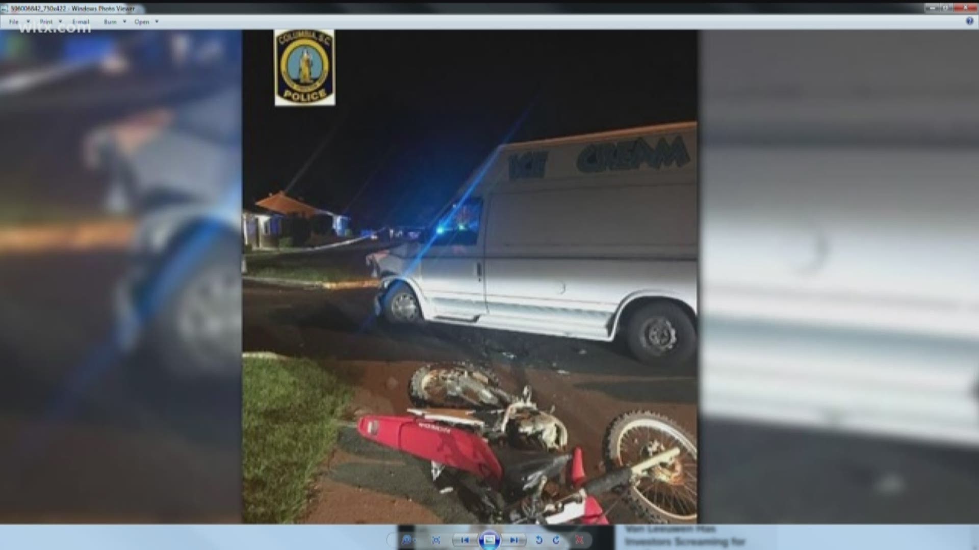 The driver of the dirt bike was reportedly speeding without headlights when the crash occurred.