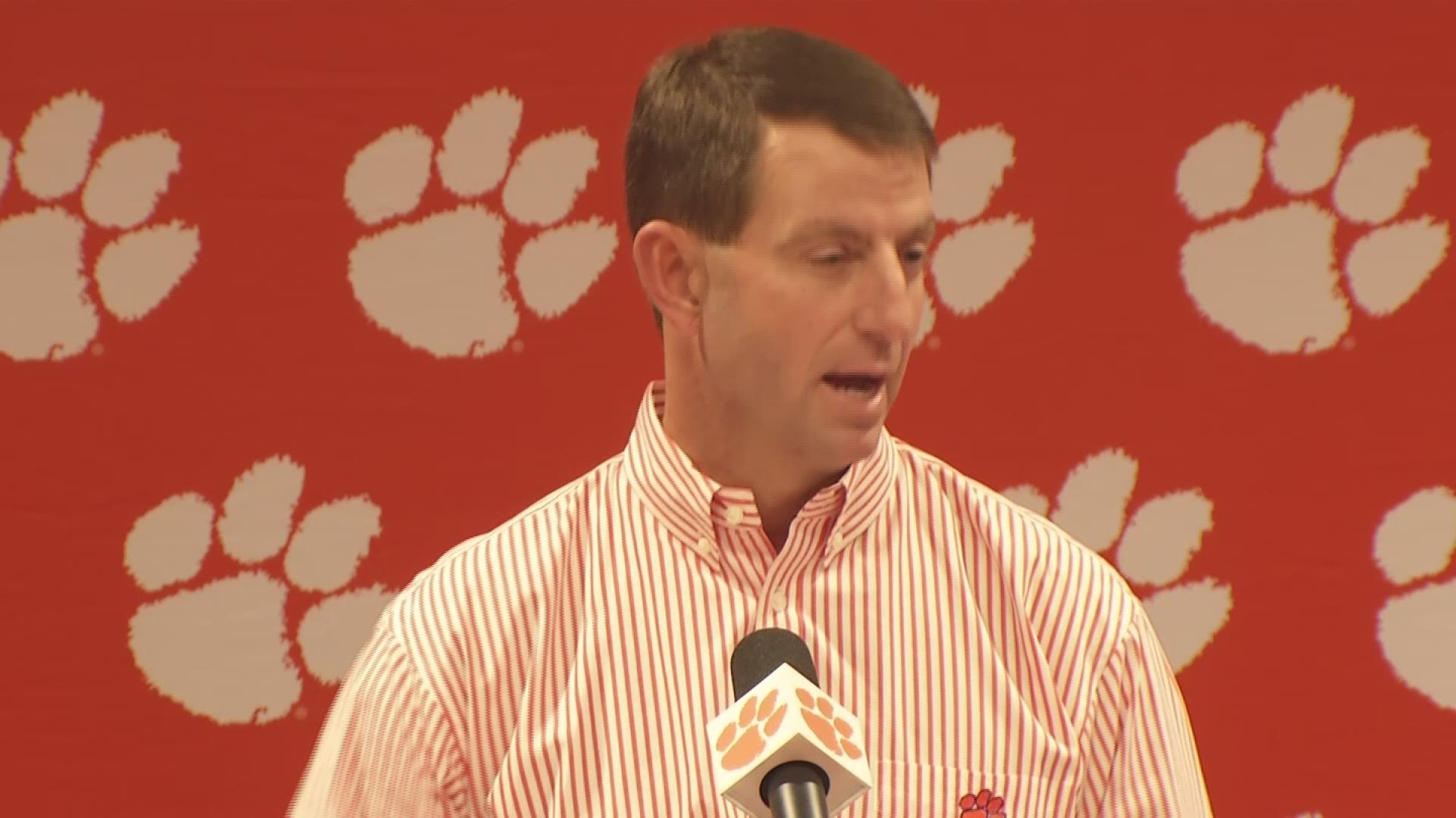 Clemson head football coach Dabo Swinney was a lot more reserved but still just as firm in his belief that every win is to be appreciated.