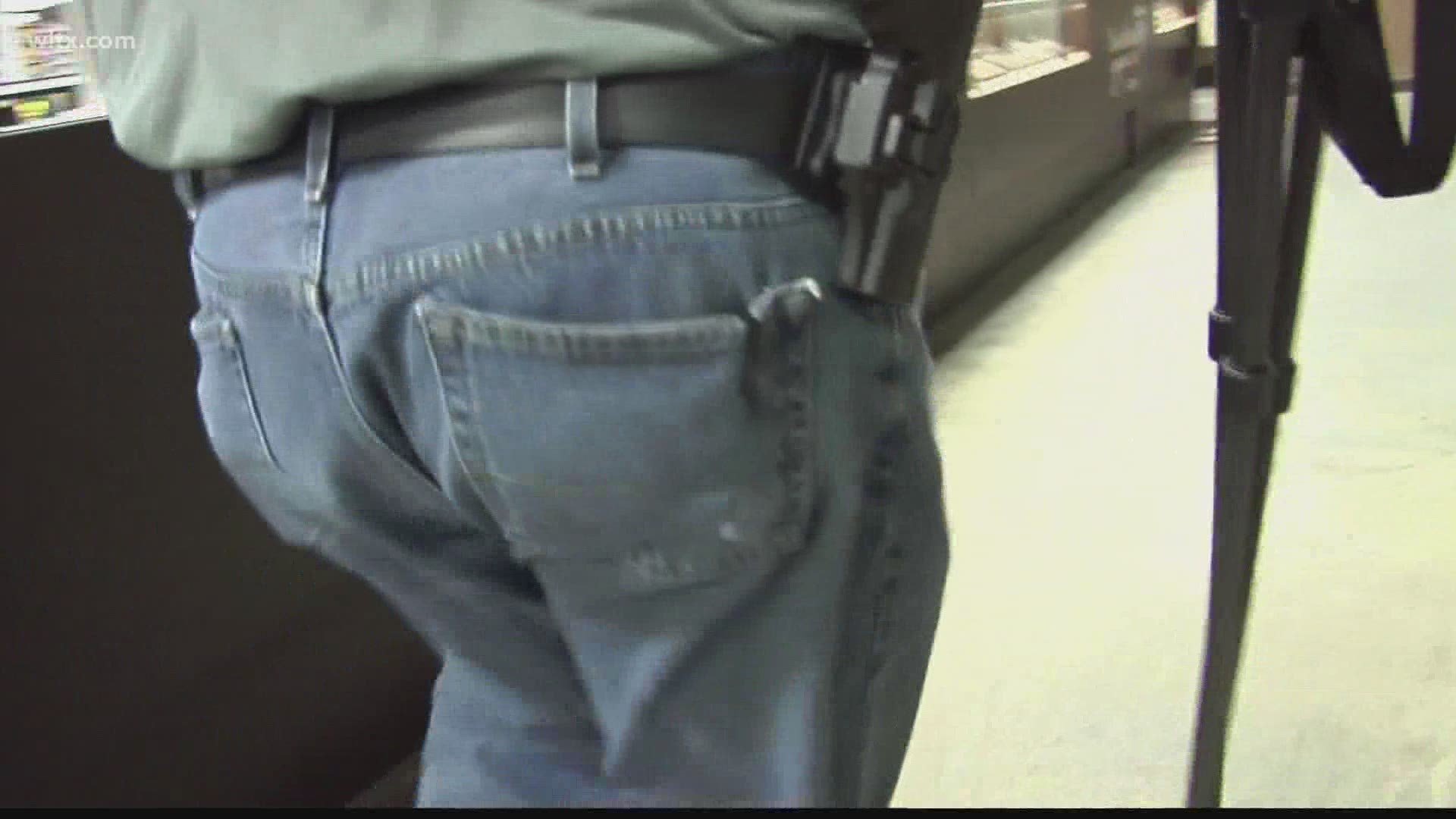 Lawmakers earlier this session passed a bill that allows open carry with a permit.