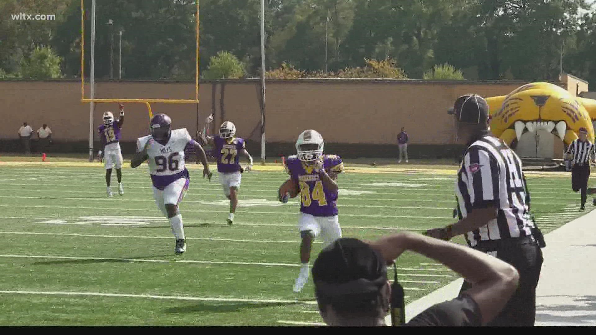 Highlights from Benedict College's 20-3 win over Miles College with all three phases making an impact.