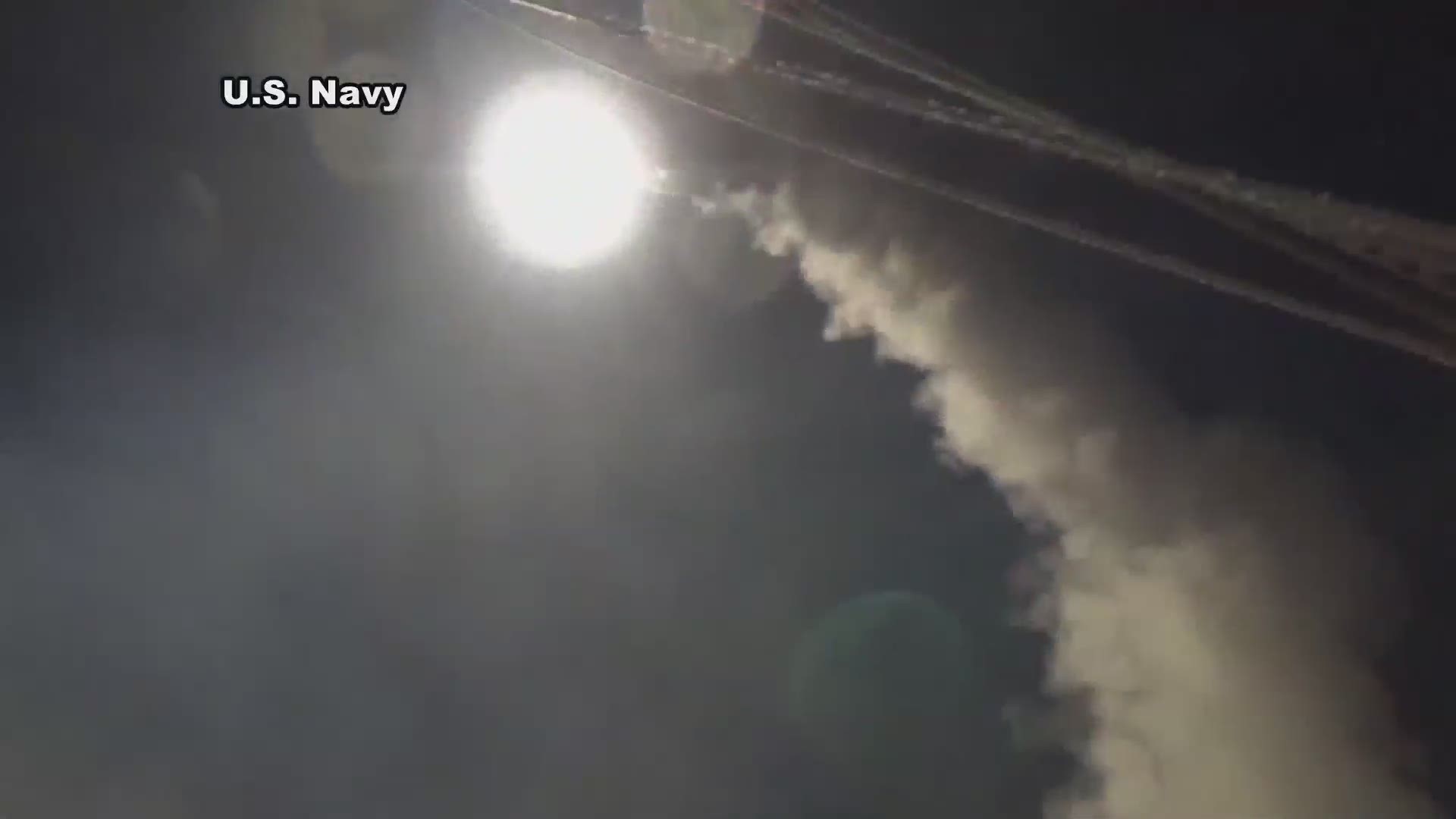 The U.S. Navy released video of Thursday's launch of cruise missiles that strukk