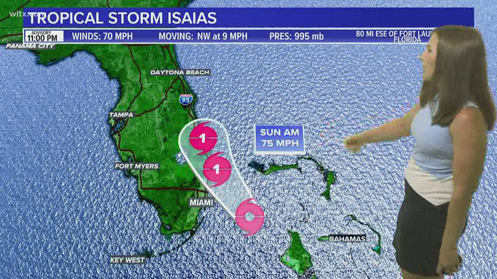 Isaias is set to cause problems for Floriday all day Sunday. Meteorologist Danielle Miller has the latest on the storm.