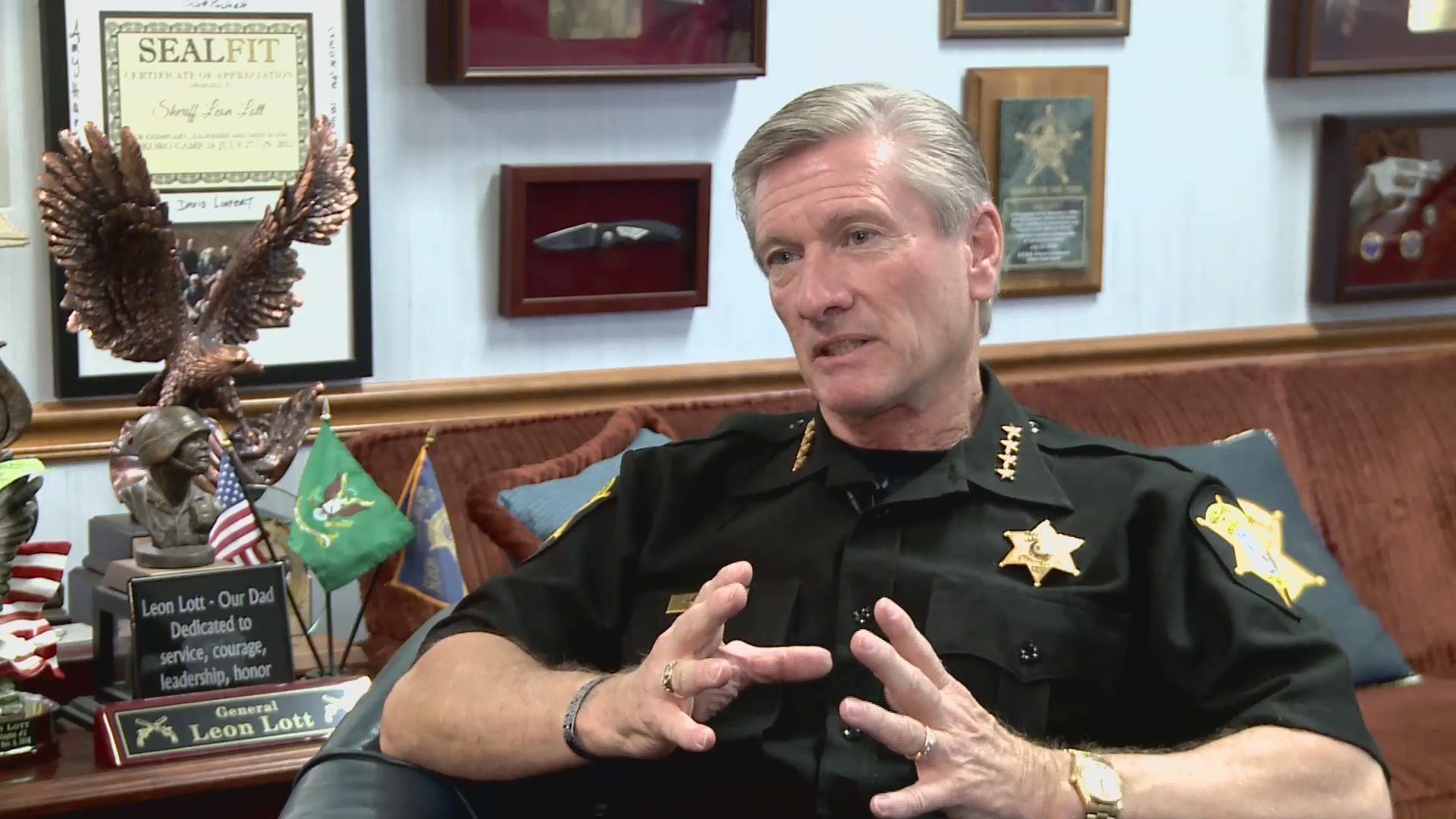 Richland County Sheriff Leon Lott gives his first interview since a dramatic incident involving one of his officers unfolded on national TV.