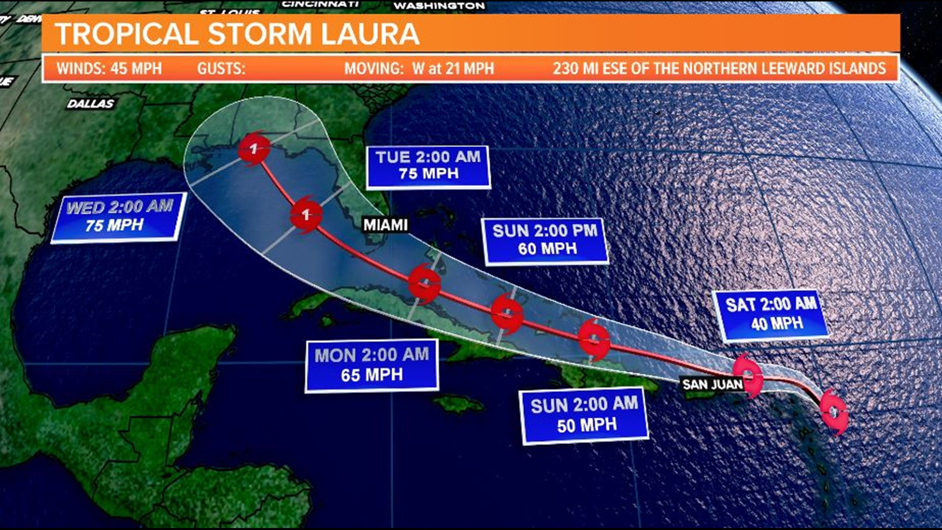 Tropical Storm Laura forms in the Atlantic | wltx.com