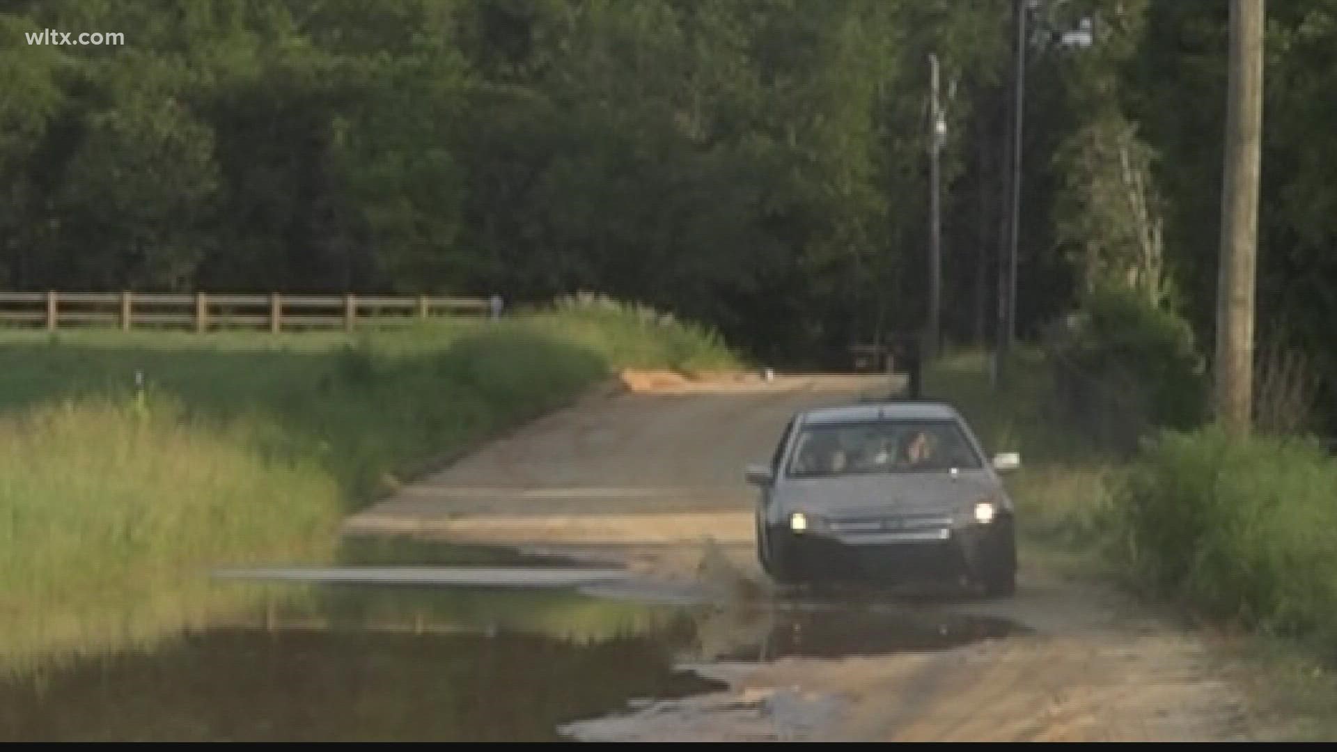 Residents on George Broad road in Pelion said the flooding has gotten so severe they have to put their cars in 4-wheel drive.