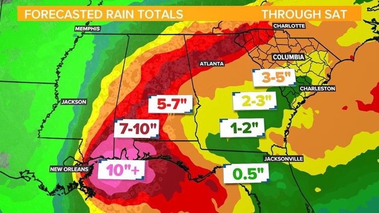 Hurricane Sally Rainfall Totals Map Sally Could Bring Flooding To Parts Of South Carolina | Wltx.com