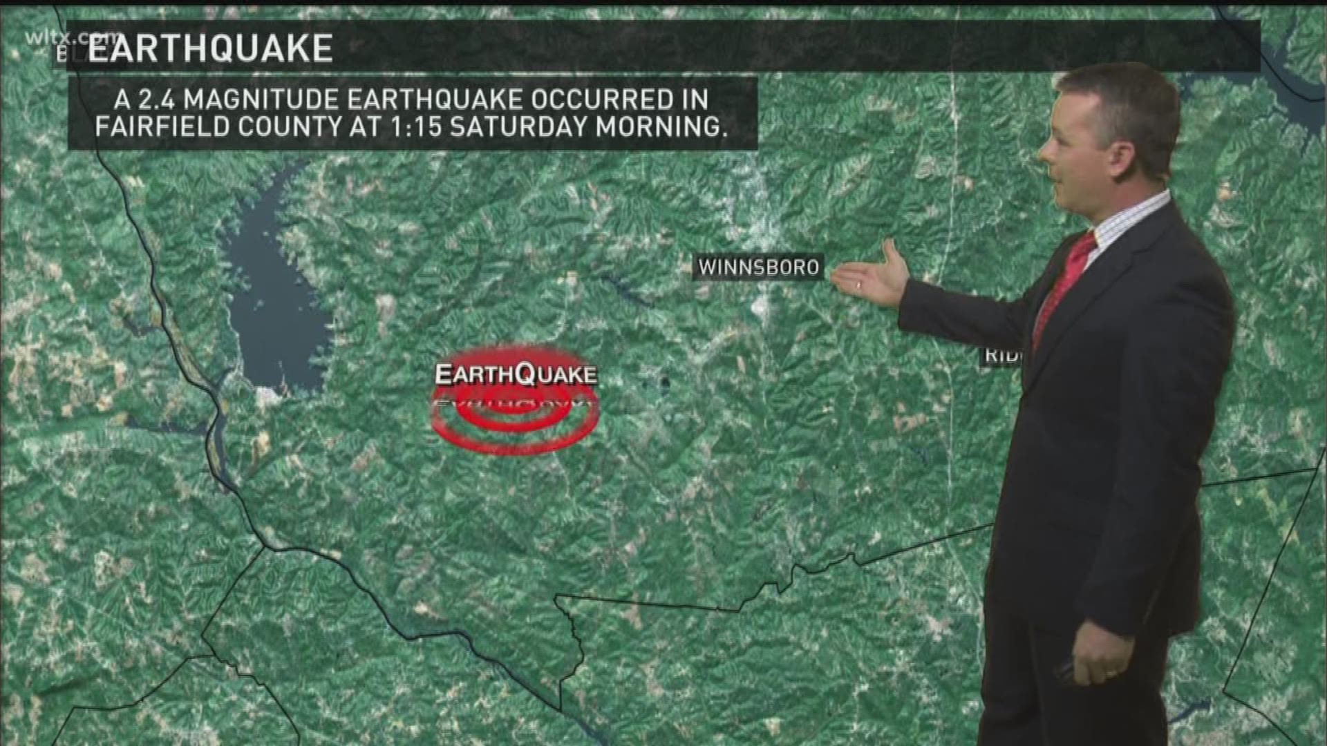The U.S. Geological Survey says a 2.4 magnitude quake struck around 1:15 Saturday morning. It was centered about seven miles west-southwest of Winnsboro Mills.