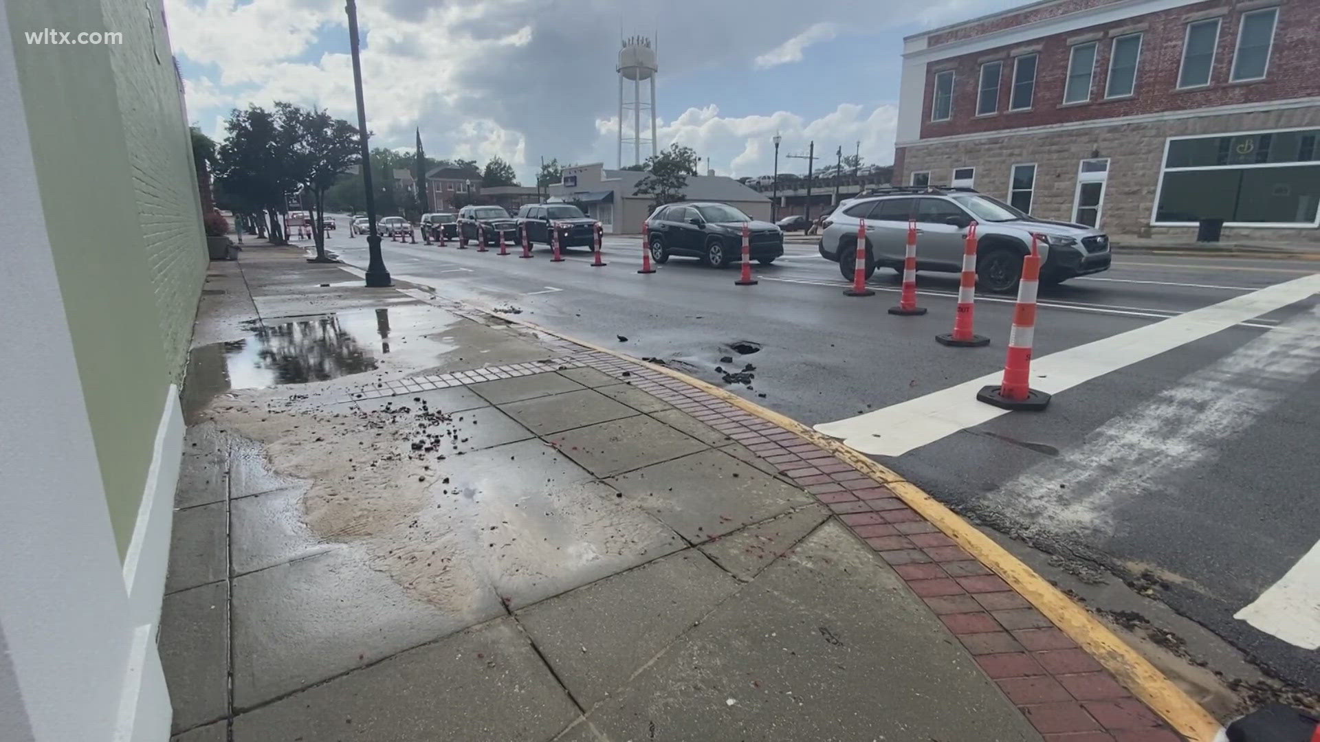 The sinkhole on US1 and Board Street is slowing down traffic and causing concerns.