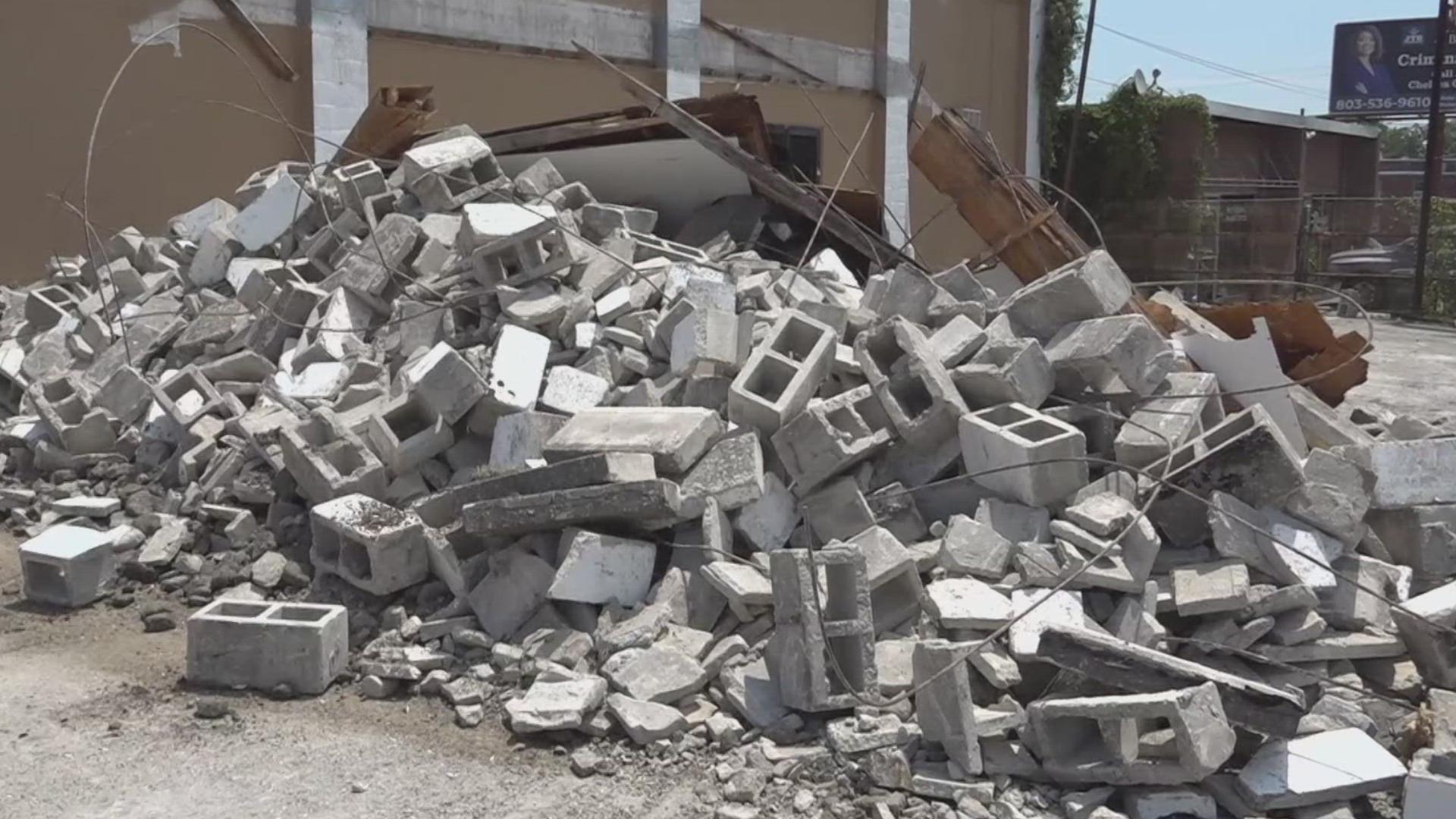 Residents and businesses are still doing a little cleanup downtown after a microburst caused some damage.