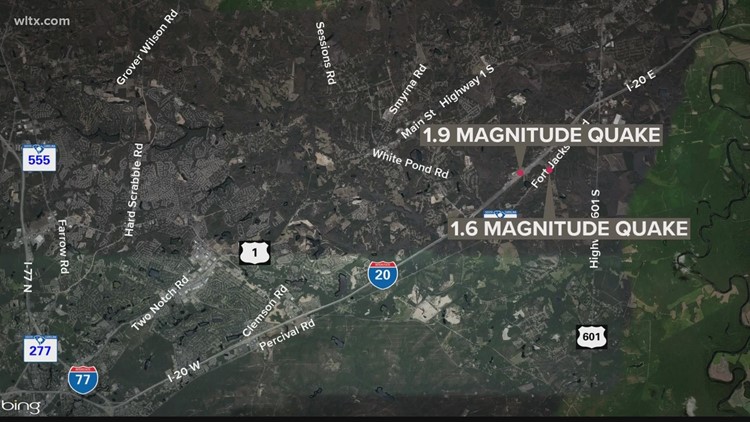 Small earthquakes rumble Kershaw County after midnight, daybreak