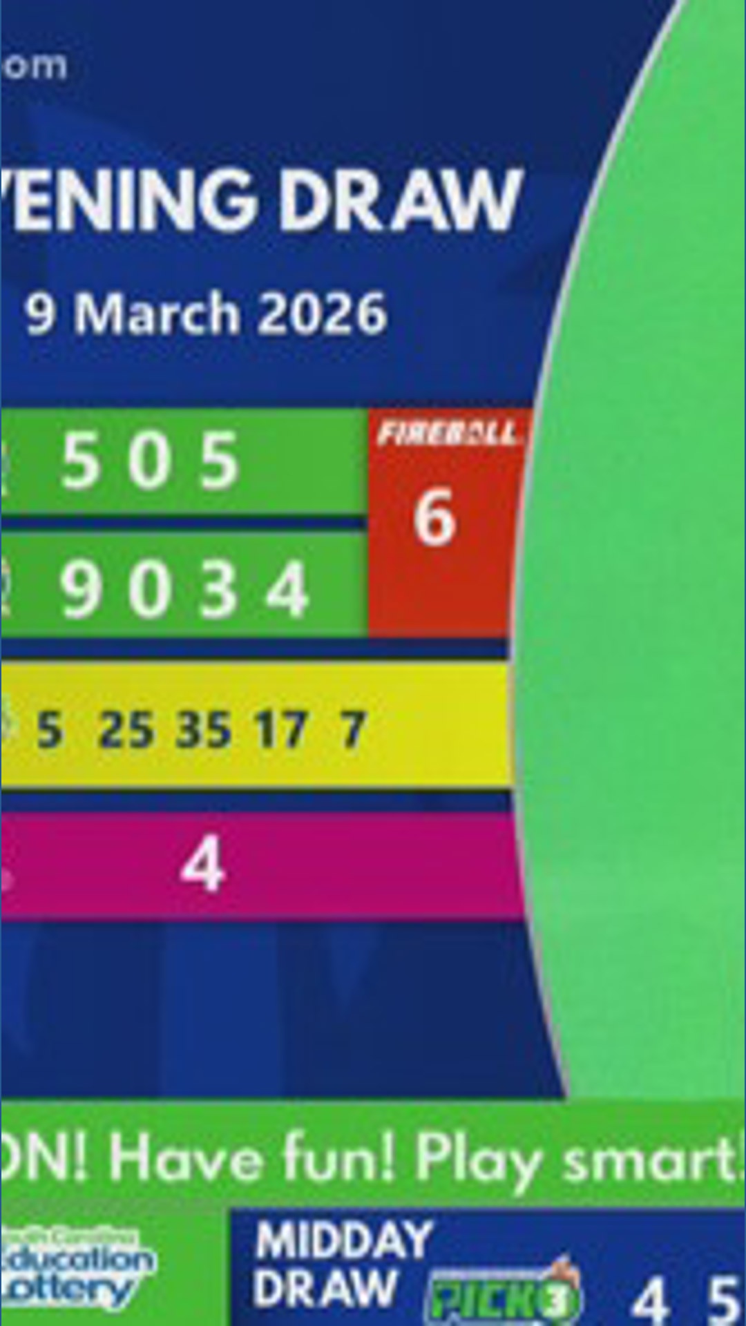 Evening SC winning lottery numbers for March 9, 2026 | wltx.com