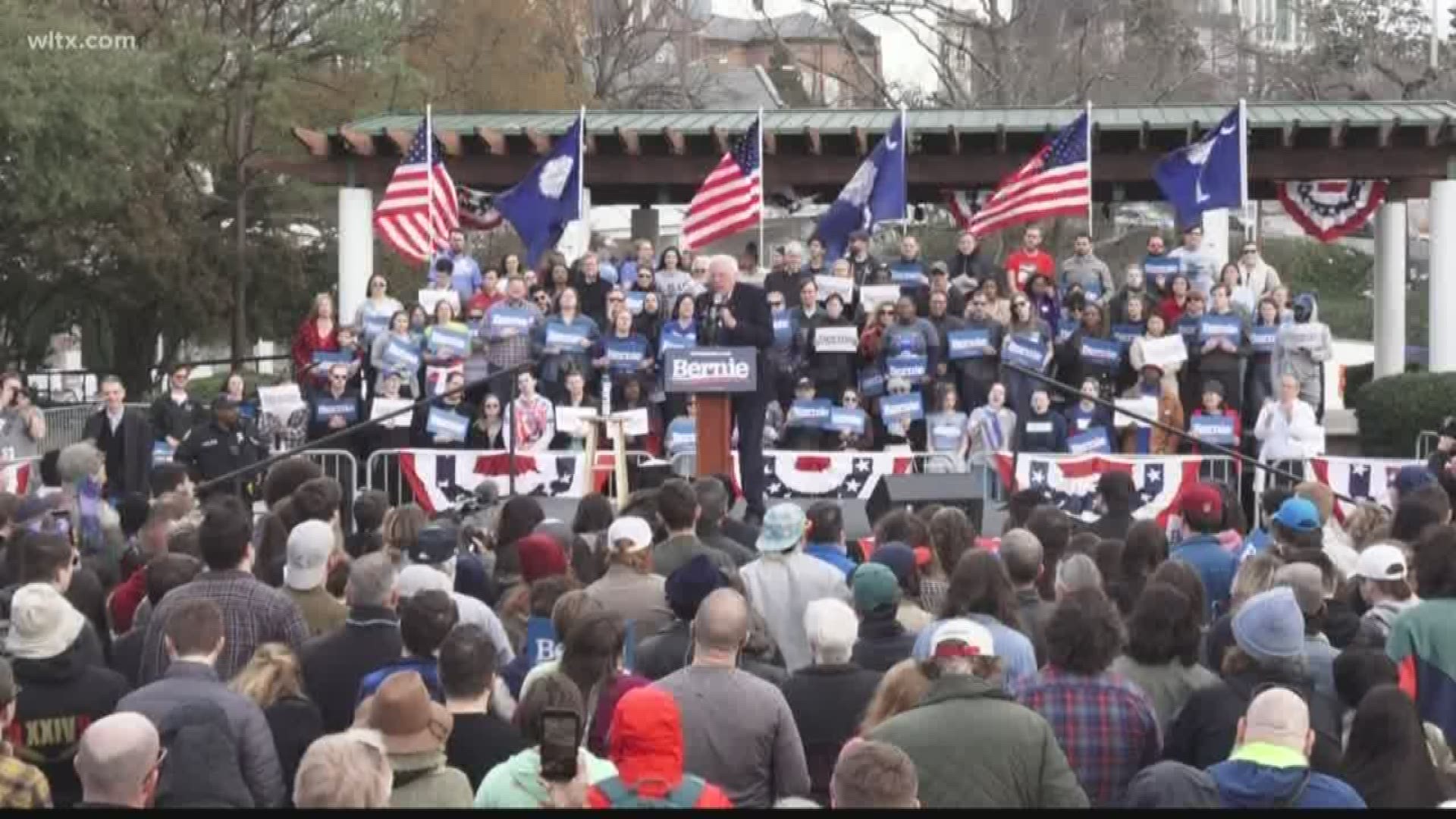 Bernie Sanders encouraged voter turnout while speaking at Finlay Park on Friday