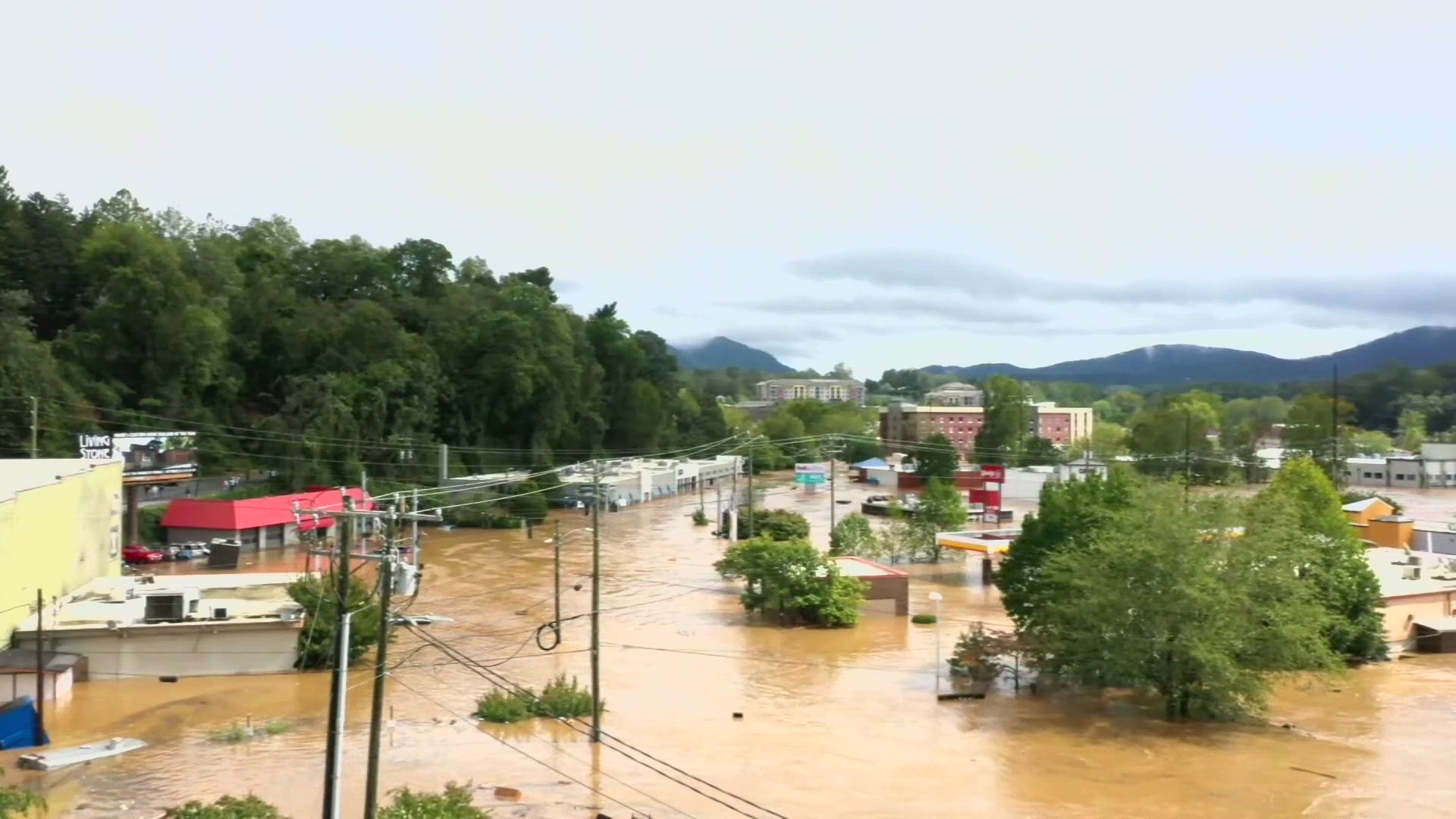 Storm damage in Asheville, NC.