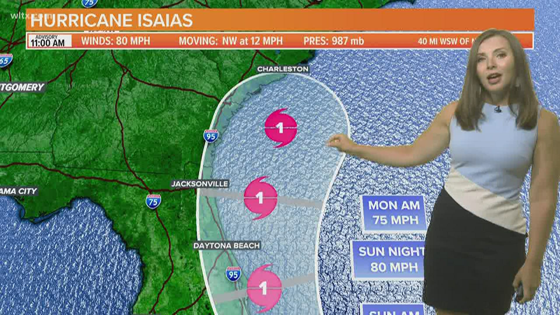 Hurricane Isaias is getting better organized as it slowly makes its way to the United States and eventually off the Carolinas coastline early next week.