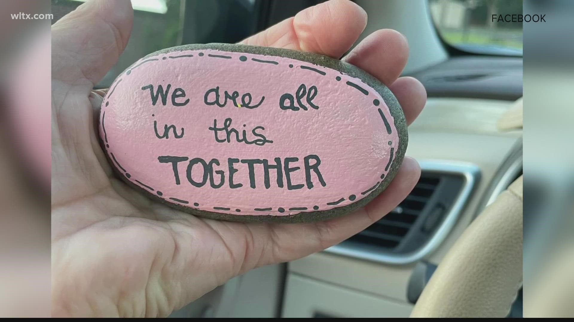 A local Facebook group called 'Lexington County SC Rocks" is encouraging everyone to paint motivational rocks for back to school.