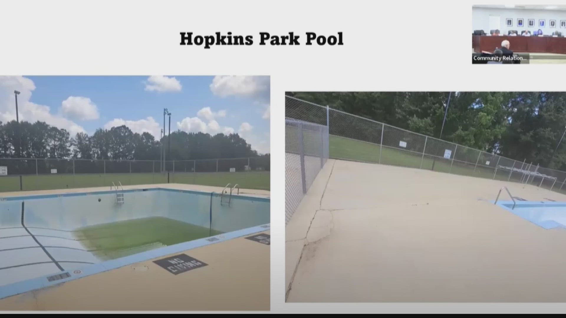 Hopkins residents are disappointed that the Richland County Recreation Commission closed the Hopkins pool and have questions if it can be fixed.