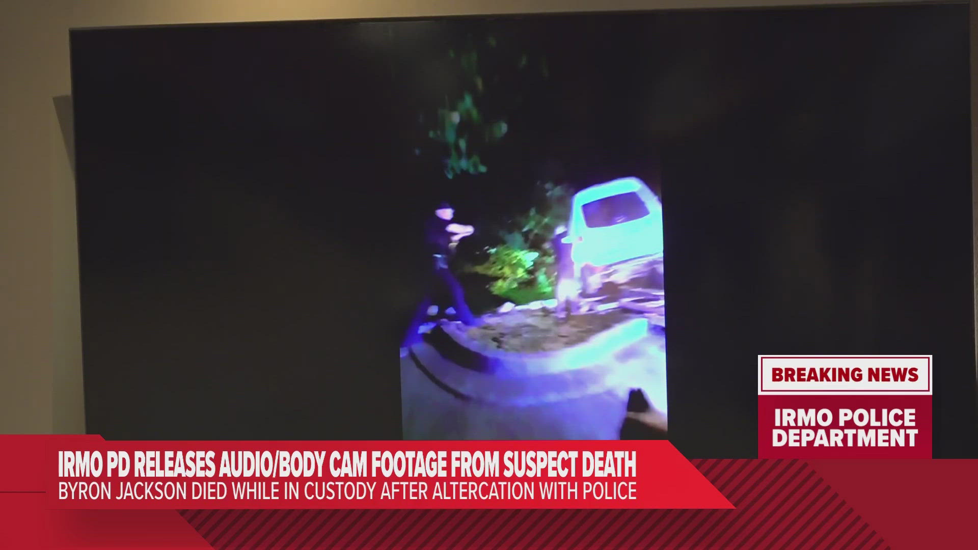 The Irmo Police Department has released some body camera footage from an encounter with Byron Jackson, who later died at the hospital.