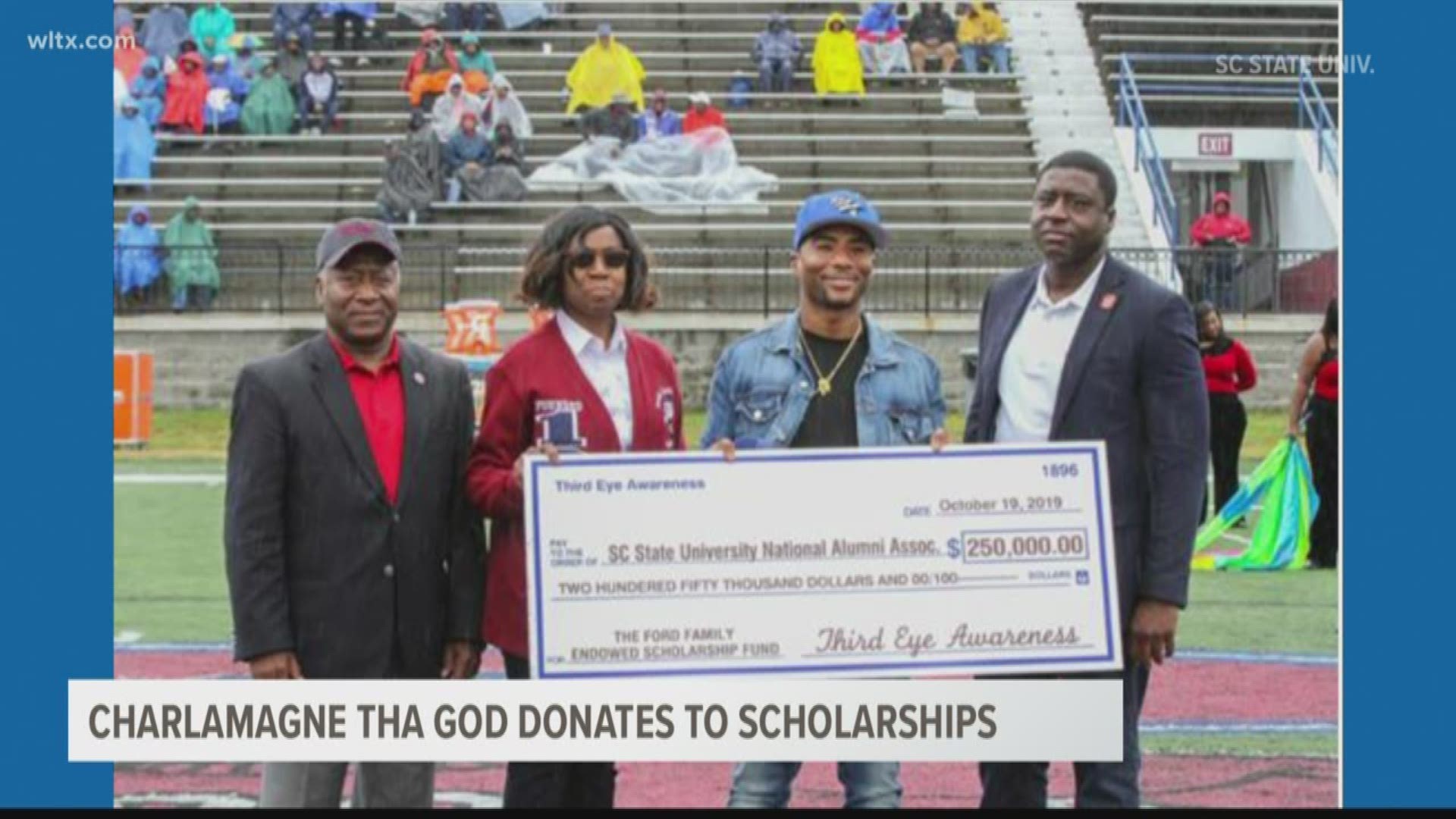 Charlamagne Tha God has donated a quarter of a million dollars to SC State University.
